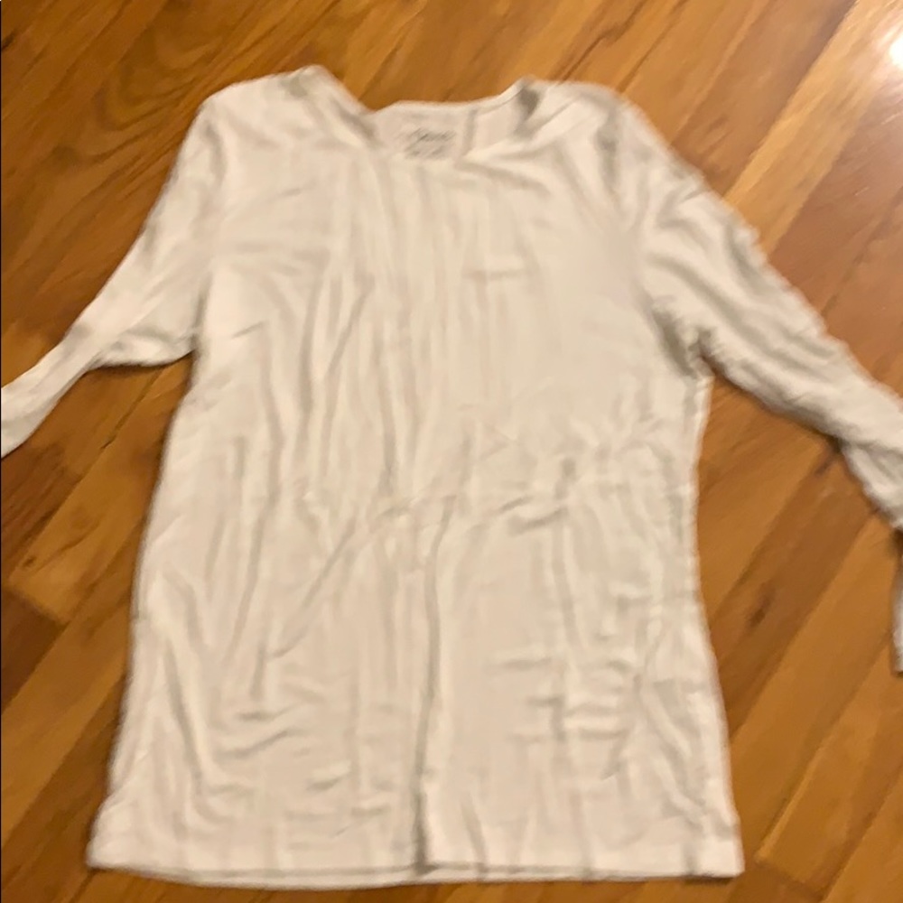 Long sleeve crew neck white Chico’s cotton shirt
